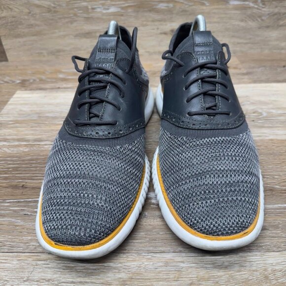 Cole Haan 2.Zerogrand Packable Gray Tweed Saddle-Knit Oxford Shoes Men's Size 10 - Picture 2 of 8